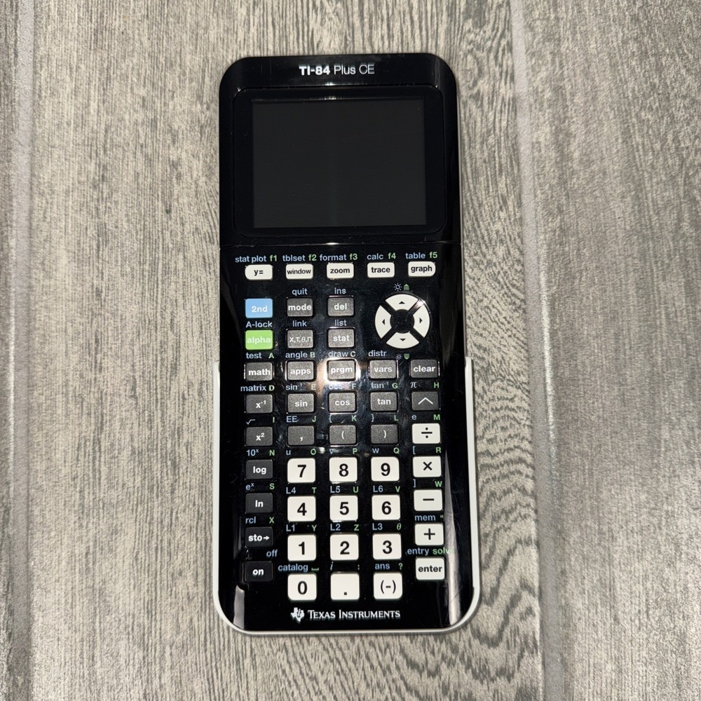 Black & Gray Texas Instruments TI-84 Plus CE Python Graphing Calculator LCD